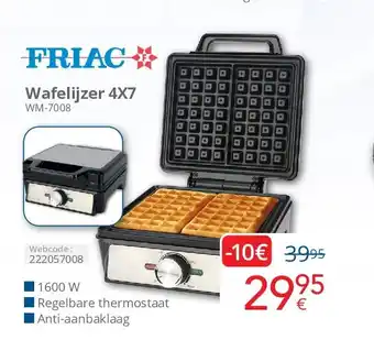 Eldi Friac Wafelijzer 4X7 WM-7008 aanbieding