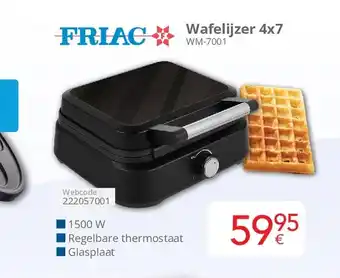 Eldi Friac Wafelijzer 4x7 WM-7001 aanbieding