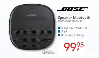 Eldi Bose Speaker bluetooth SOUNDLINK MICRO BK aanbieding