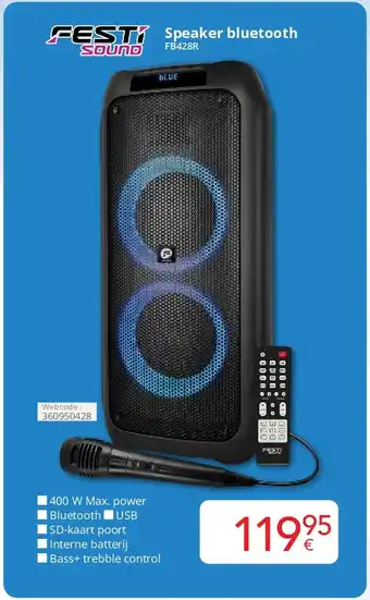 Eldi Speaker bluetooth FB428R aanbieding