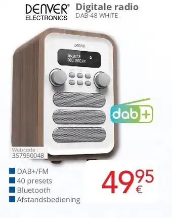 Eldi Digitale radio DAB-48 WHITE aanbieding