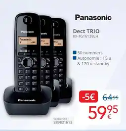 Eldi Panasonic Dect TRIO KX-TG1613BLH aanbieding