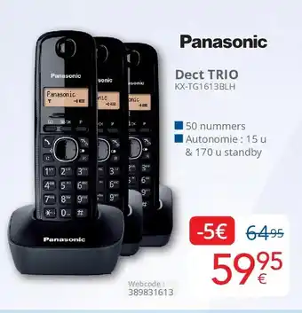 Eldi Panasonic Dect TRIO KX-TG1613BLH aanbieding