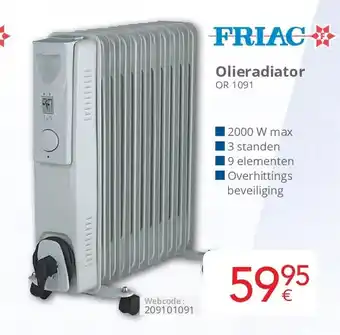 Eldi Friac Olieradiator OR 1091 aanbieding