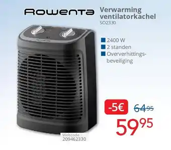 Eldi Verwarming ventilatorkachel SO2330 aanbieding