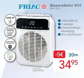 Eldi Friac Blaasradiator IP21 BKV 1021 aanbieding