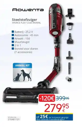 Eldi Steelstofzuiger XFORCE FLEX 12.60 ANIMAL aanbieding