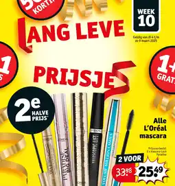 Kruidvat Alle L’Oréal mascara aanbieding