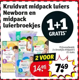 Kruidvat Kruidvat midpack luiers Newborn en midpack luierbroekjes aanbieding