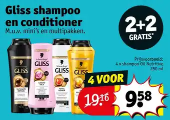 Kruidvat Gliss shampoo en conditioner aanbieding