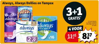 Kruidvat Always, Always Dailies en Tampax aanbieding