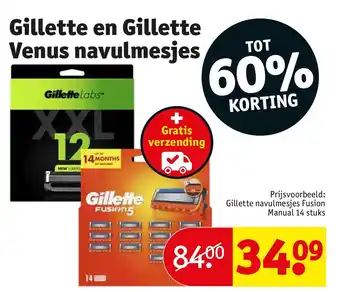 Kruidvat Gillette en Gillette Venus navulmesjes aanbieding