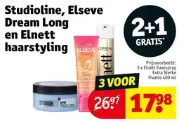 Kruidvat Studioline, Elseve Dream Long en Elnett haarstyling aanbieding