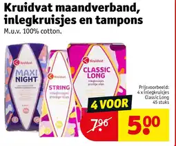 Kruidvat Kruidvat maandverband, inlegkruisjes en tampons aanbieding