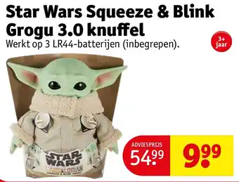 Kruidvat Star Wars Squeeze & Blink Grogu 3.0 knuffel aanbieding