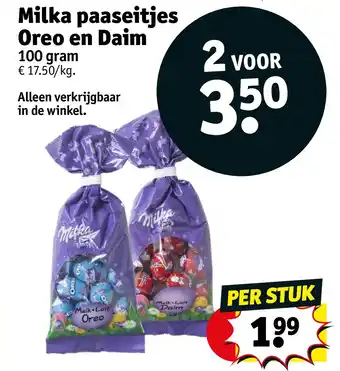 Kruidvat Milka paaseitjes Oreo en Daim aanbieding