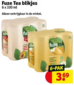 Kruidvat Fuze Tea blikjes aanbieding