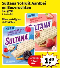 Kruidvat Sultana Yofruit Aardbei en Bosvruchten aanbieding