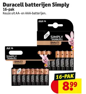 Kruidvat Duracell batterijen Simply aanbieding