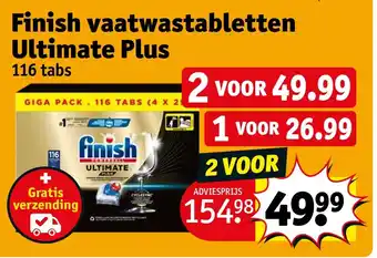 Kruidvat Finish vaatwastabletten Ultimate Plus aanbieding