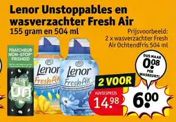 Kruidvat Lenor Unstoppables en wasverzachter Fresh Air aanbieding