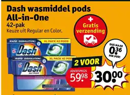 Kruidvat Dash wasmiddel pods All-in-One aanbieding