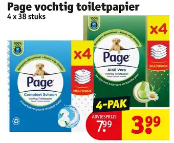 Kruidvat Page vochtig toiletpapier aanbieding