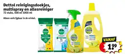 Kruidvat Dettol reinigingsdoekjes, multispray en allesreiniger aanbieding