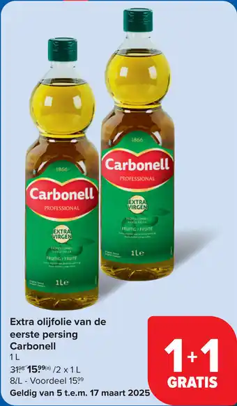 Carrefour Extra olijfolie van de eerste persing Carbonell aanbieding