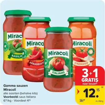 Carrefour Gamma sauzen Miracoli aanbieding