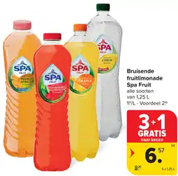 Carrefour Bruisende fruitlimonade Spa Fruit aanbieding