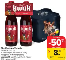 Carrefour Bier Kwak en Victoria aanbieding