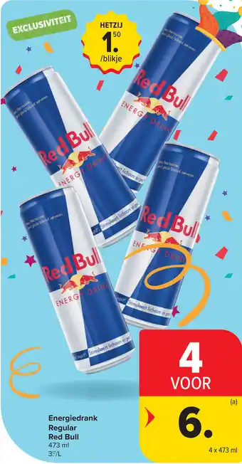 Carrefour Energiedrank Regular Red Bull aanbieding