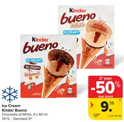 Carrefour Ice Cream Kinder Bueno aanbieding