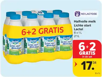 Carrefour Halfvolle melk lichte start lactel aanbieding