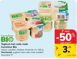 Carrefour Yoghurt met volle melk aanbieding