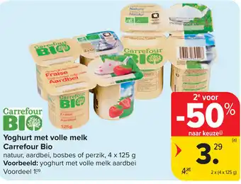 Carrefour Yoghurt met volle melk aanbieding