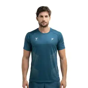 Decathlon Drop Shot Winka Campa technisch T-shirt voor heren met korte mouwen in blauw aanbieding