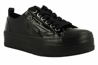 Calvin Klein Sneaker Laag Dames Zolah Black Low Top Lace Up Patent - Zwart