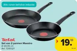 Carrefour Tefal Set van 2 pannen Maestro aanbieding