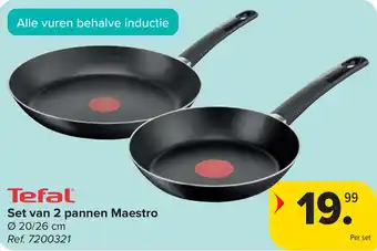 Carrefour Tefal Set van 2 pannen Maestro aanbieding