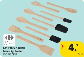 Carrefour Home Set van 9 Houten Benodigdheden aanbieding