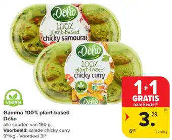 Carrefour Market Gamma 100% plant based Délio aanbieding