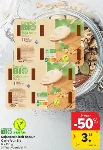 Carrefour Market Sojaspecialiteit natuur Carrefour Bio aanbieding