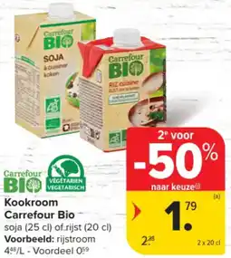 Carrefour Market Kookroom Carrefour Bio aanbieding