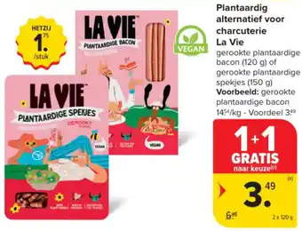 Carrefour Market Plantaardig alternatief voor charcuterie La Vie aanbieding