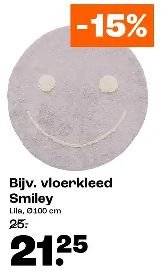 Kwantum vloerkleed Smiley aanbieding