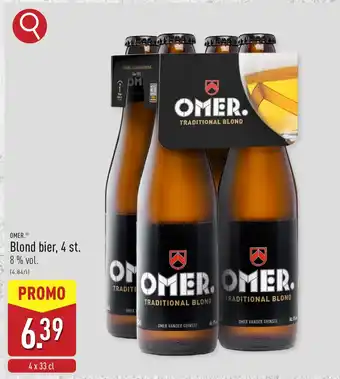 ALDI Omer Blond bier, 4 st. aanbieding