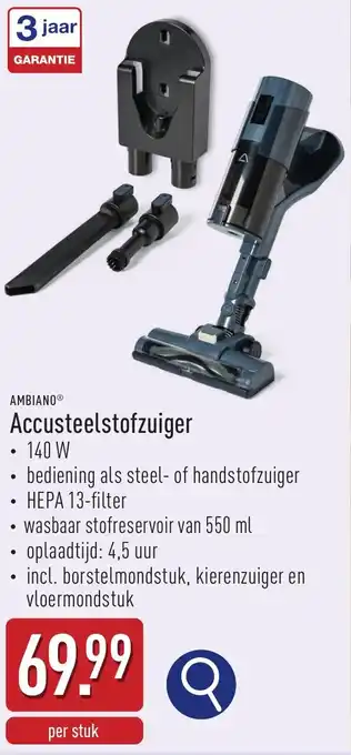 ALDI Ambiano Accusteelstofzuiger aanbieding