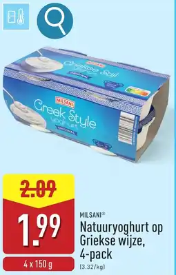 ALDI Milsani Natuuryoghurt op Griekse Wijze aanbieding